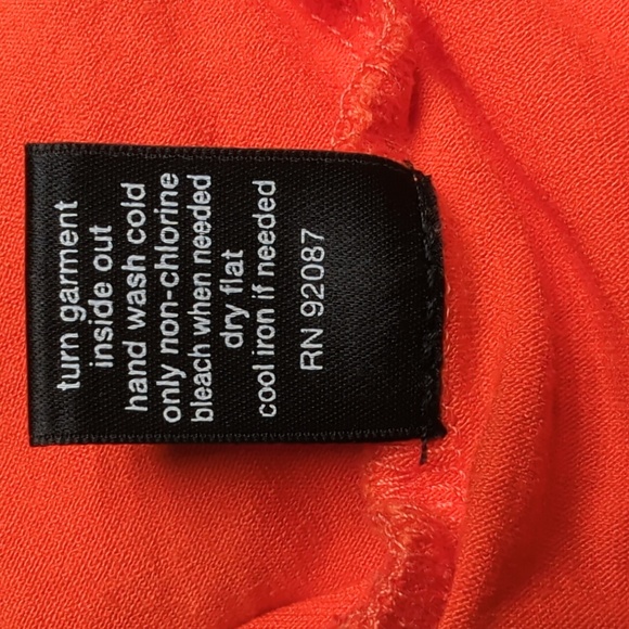 Saks Fifth Avenue Black Label Orange Plunge Neck Sleeveless Blouse Size M - Picture 9 of 9